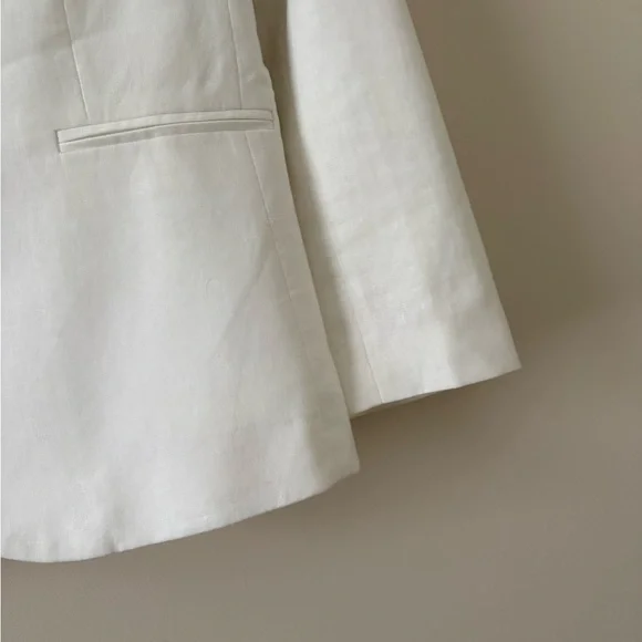 J. Crew Classic White Blazer Linen-Cotton one-button Size 8 - Picture 9 of 15